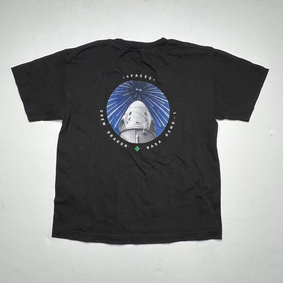 SpaceX Crew Dragon Nasa Demo-1 Black T-Shirt Youth Small Space X - Picture 5 of 6